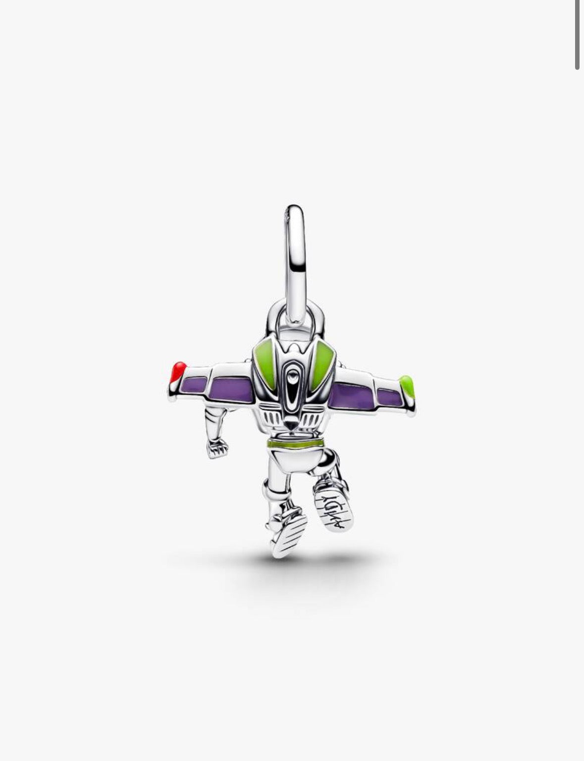 Charm de plata de Buzz Lightyear, vista reverso — colección Toy Story de Bellea