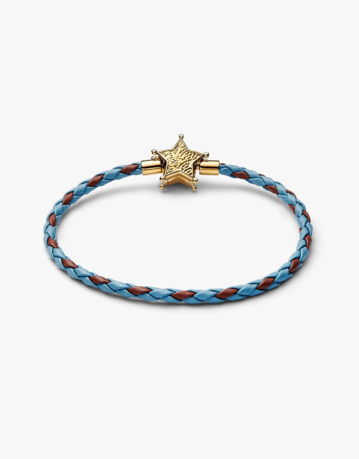 Pulsera de cuero con estrella Sheriff, vista reverso — colección Toy Story de Bellea