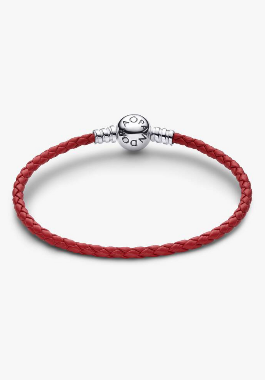 Pulsera de Cuero Rojo