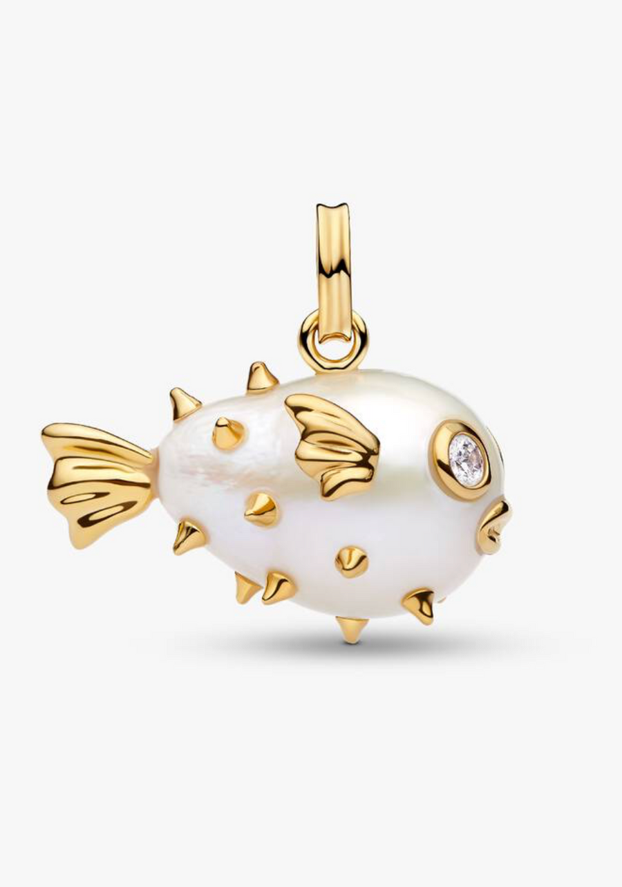 Charm Pez Globo de Perla