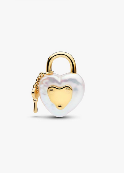 Charm Candado Corazón de Perla