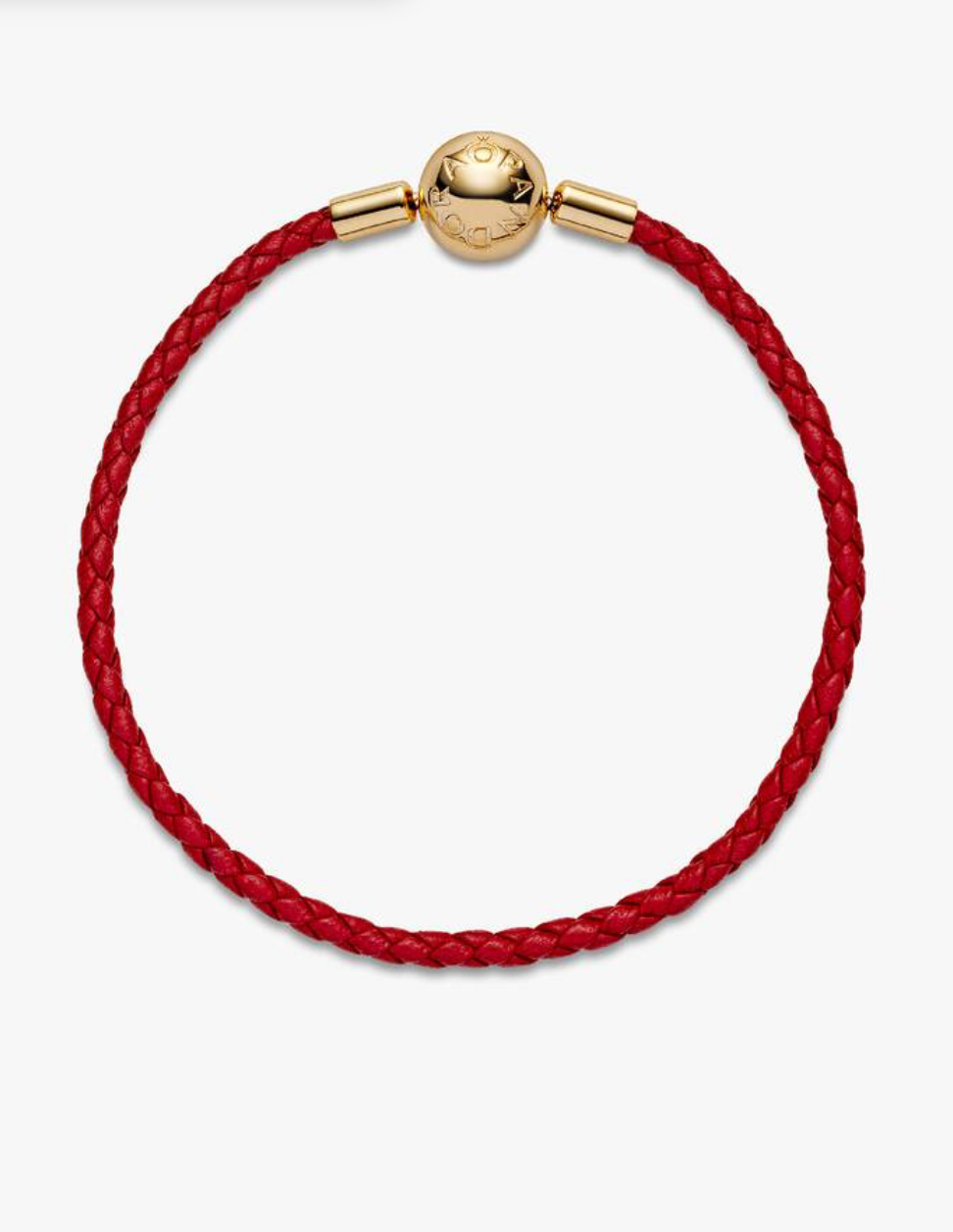 Pulsera de Cuero Rojo con Broche Esfera
