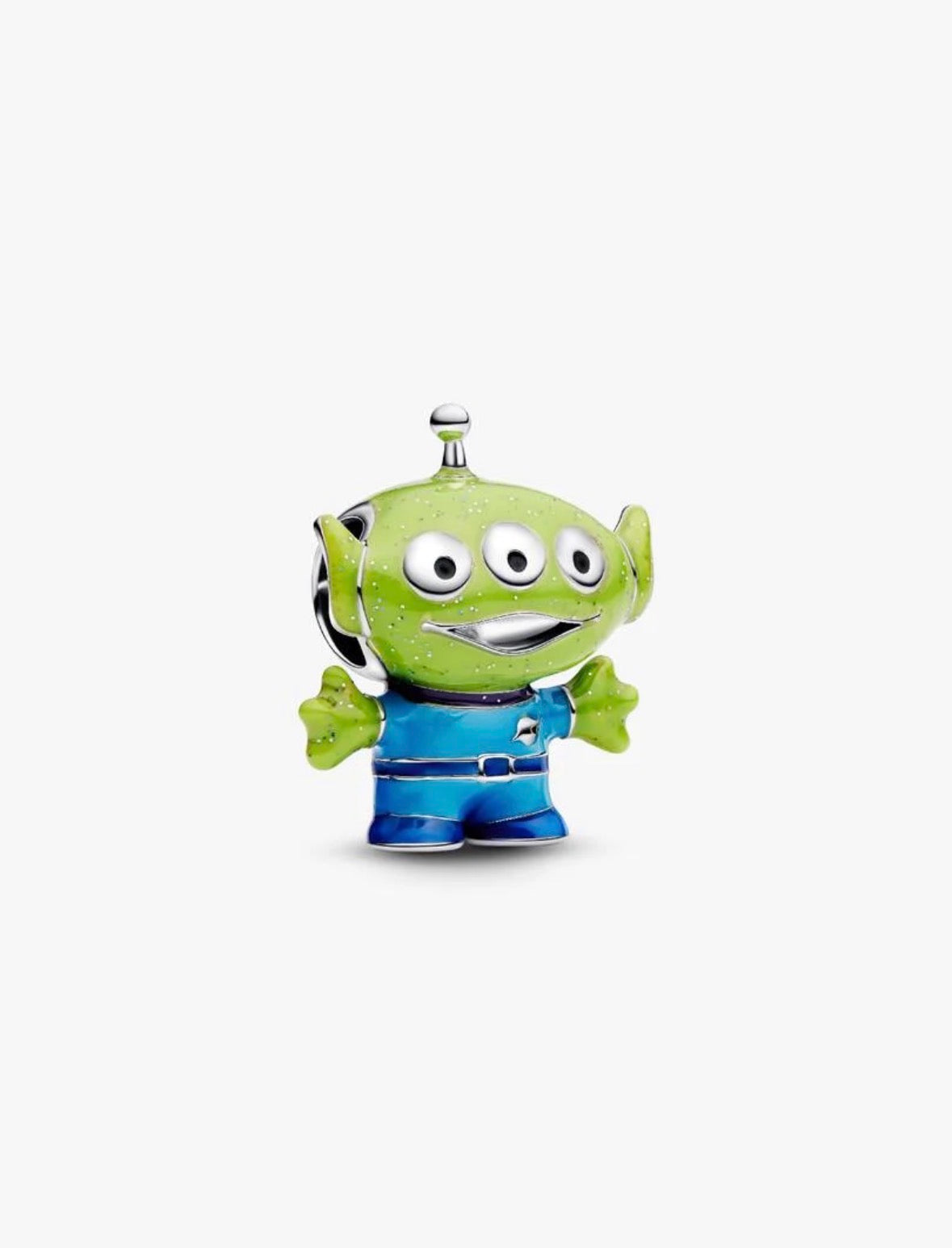 Charm de plata de alien verde de tres ojos — colección Toy Story de Bellea