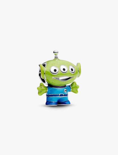 Charm de plata de alien verde de tres ojos — colección Toy Story de Bellea
