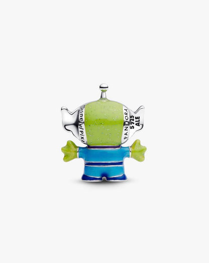 Charm de plata de alien de tres ojos, vista reverso — colección Toy Story de Bellea
