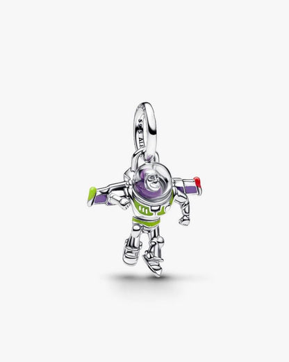 Charm de plata de Buzz Lightyear con traje espacial esmaltado — colección Toy Story de Bellea