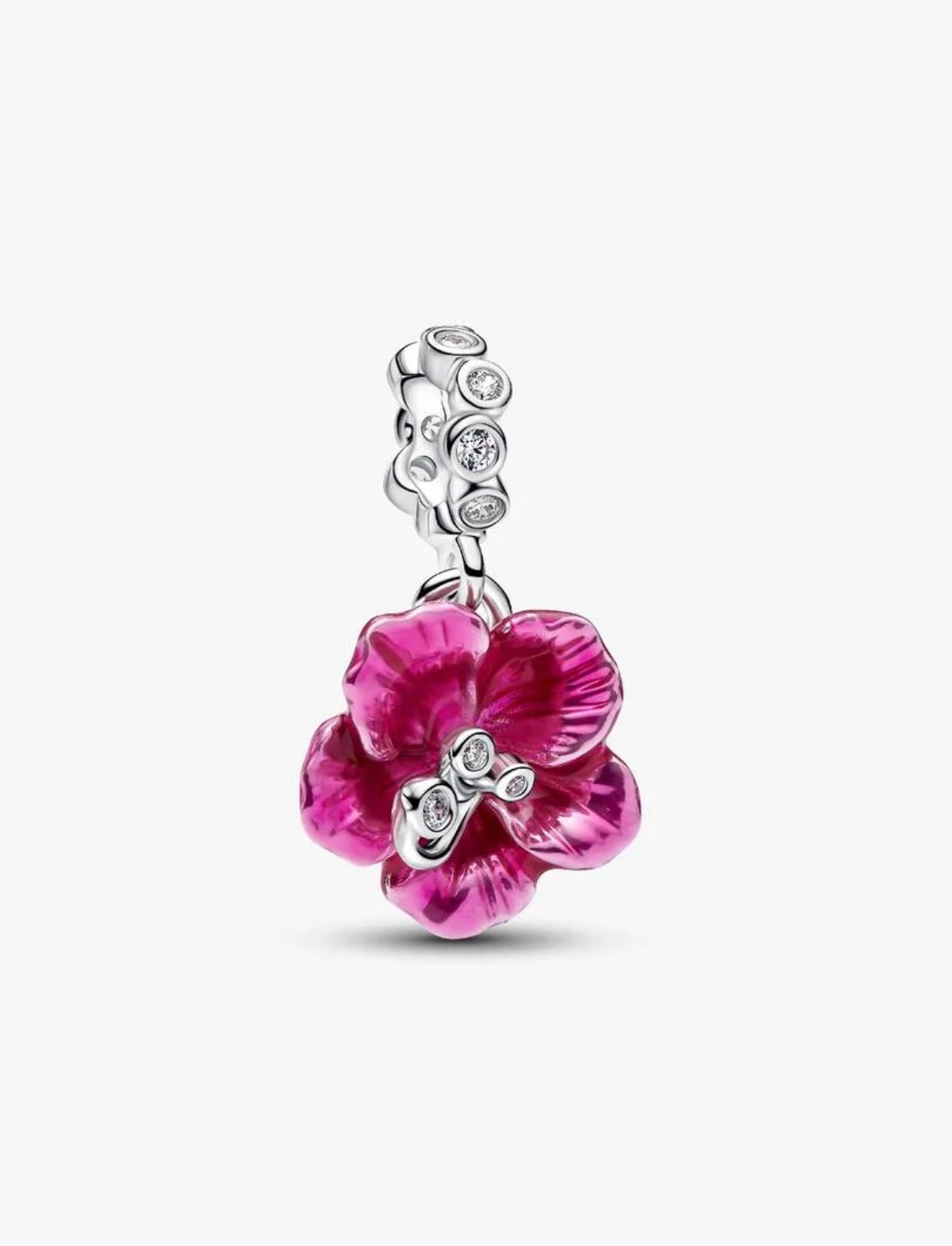 Charm colgante de flor en esmalte magenta — Bellea