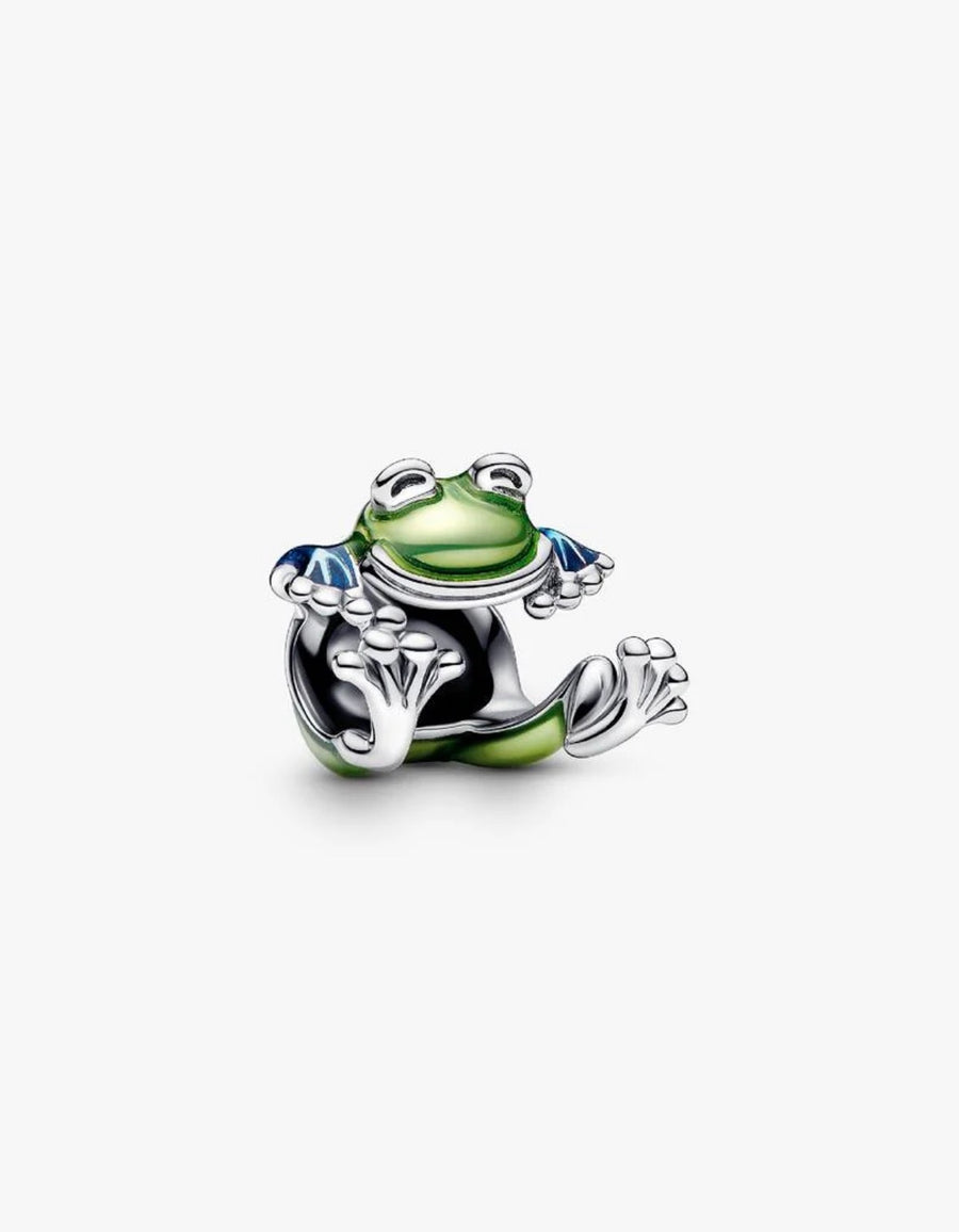 Charm de plata de rana verde — Bellea
