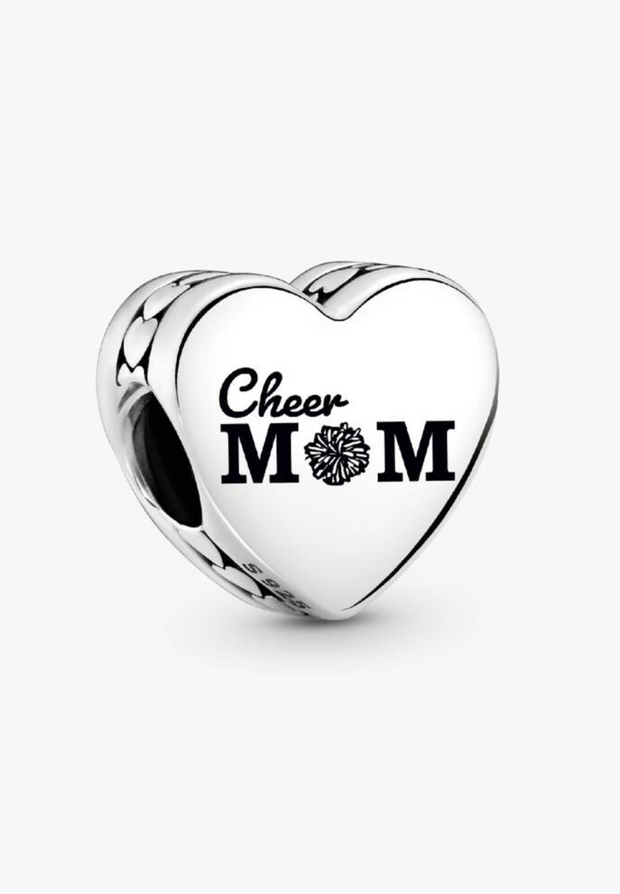 Charm de plata de corazón con mensaje para mamá — colección Día de la Madre de Bellea