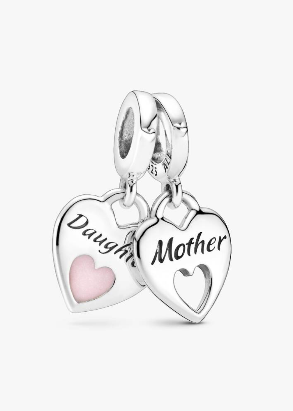 Charm colgante de doble corazón madre e hija — colección Día de la Madre de Bellea