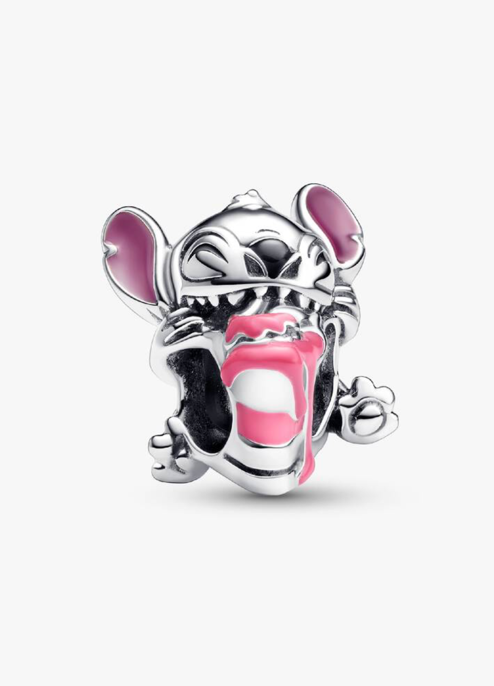Charm de plata de Stitch con la lengua afuera — colección Lilo & Stitch de Bellea
