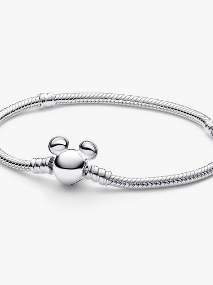 Pulsera de plata con broche de Mickey — Bellea