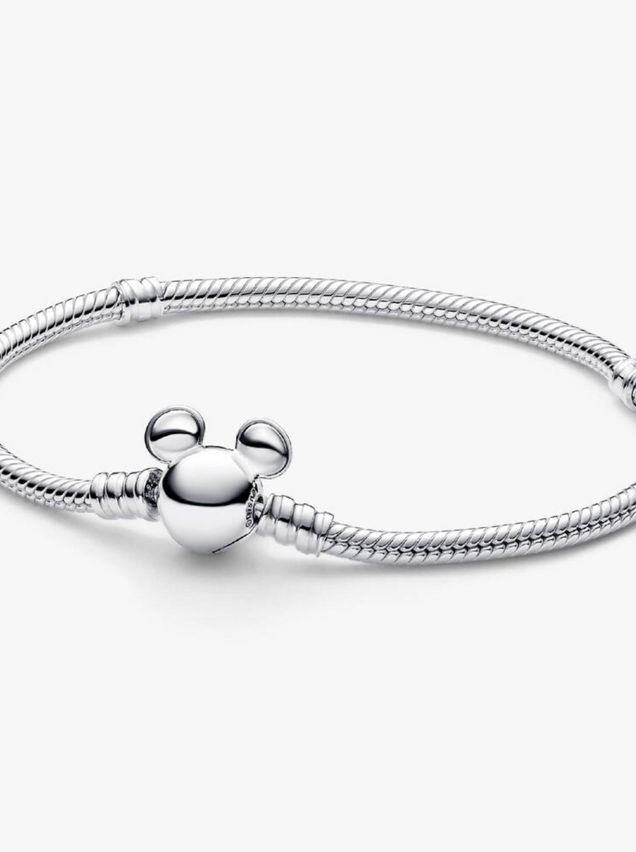 Pulsera de plata con broche de Mickey — Bellea