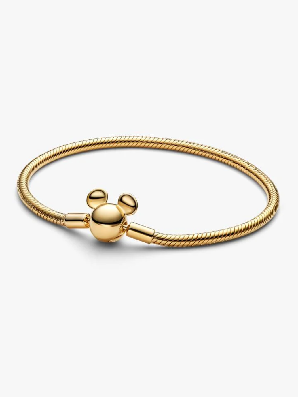Pulsera de plata con broche de Mickey en tono champán — Bellea