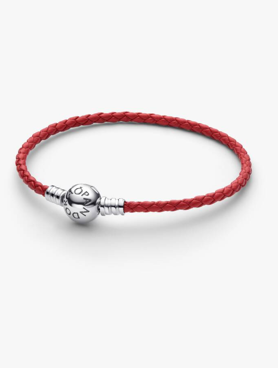 Pulsera de cuero trenzado rojo — Bellea
