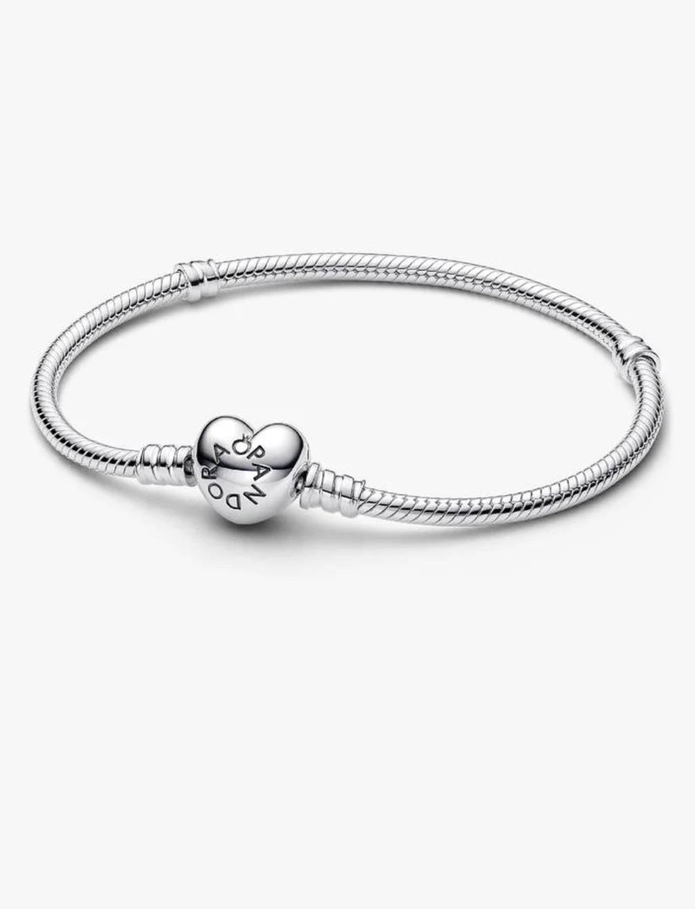 Pulsera de plata con broche de corazón — Bellea
