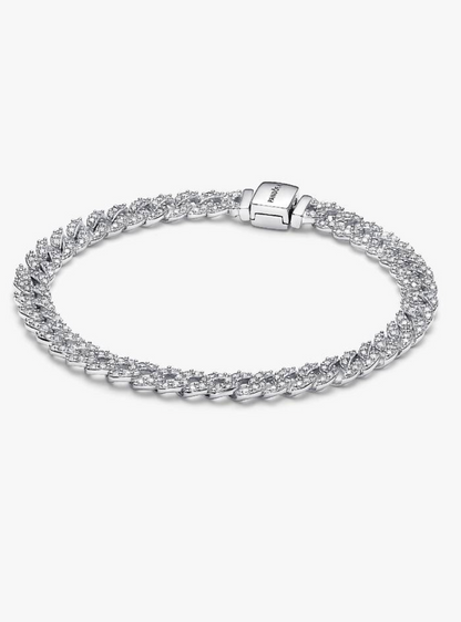 Pulsera tenis de plata con cristales — Bellea
