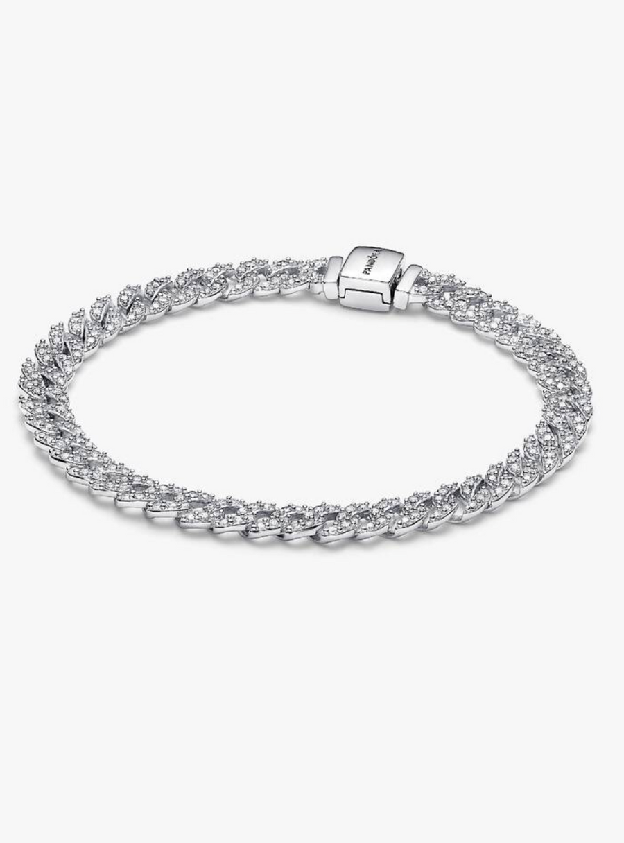 Pulsera tenis de plata con cristales — Bellea