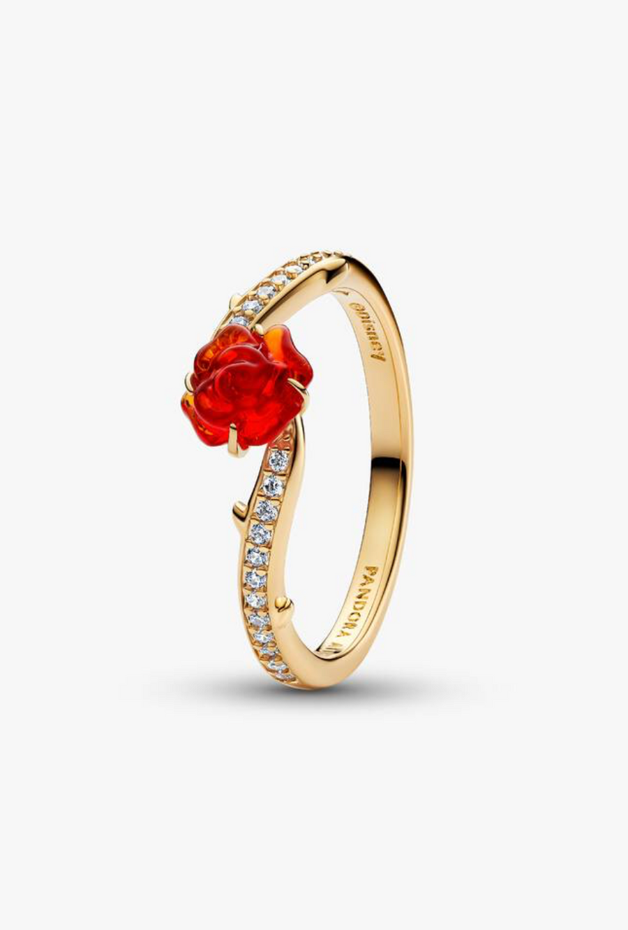 Anillo de plata con corazón rojo — Bellea