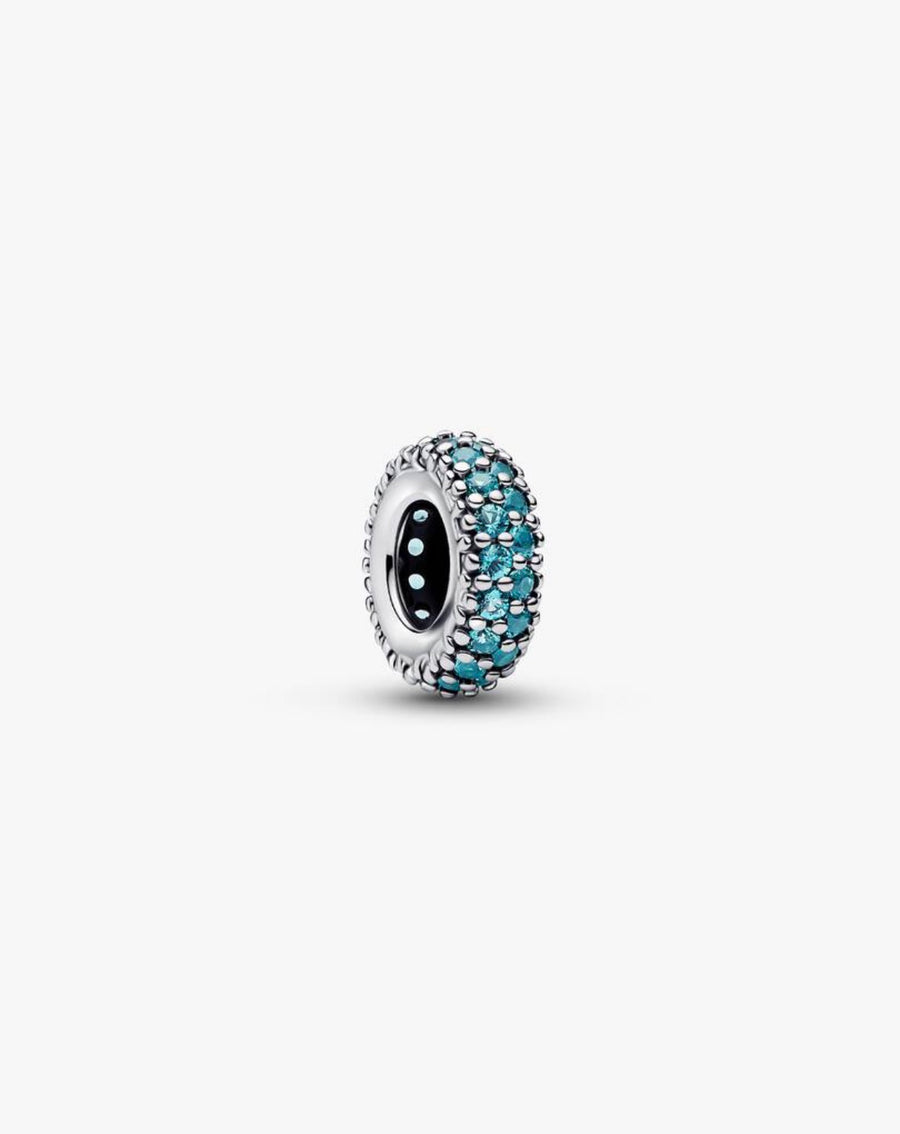 Charm separador de plata con pavé turquesa — colección Summer de Bellea