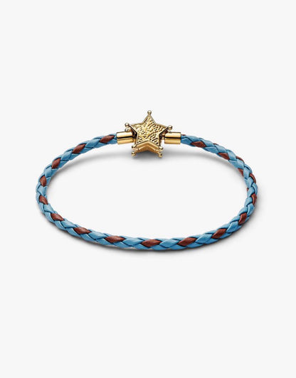 Pulsera de cuero con estrella Sheriff, vista reverso — colección Toy Story de Bellea