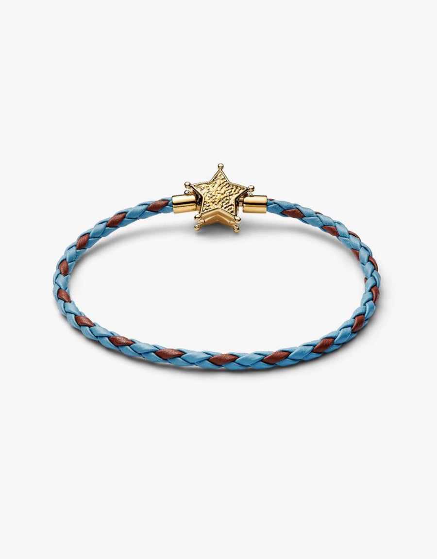 Pulsera de Cuero Trenzado con Estrella Sheriff