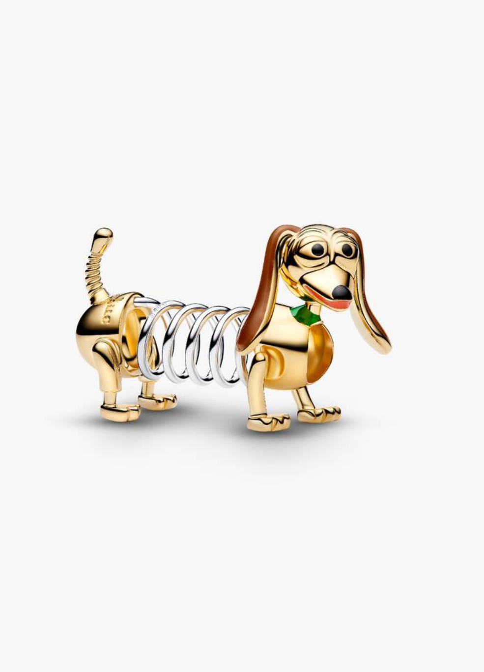 Charm de plata de perrito resorte Slinky — colección Toy Story de Bellea