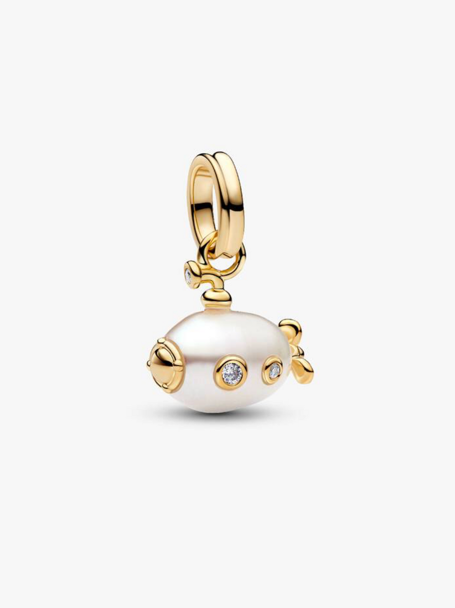 Charm colgante de pez globo con cuerpo de perla — colección Wonders de Bellea