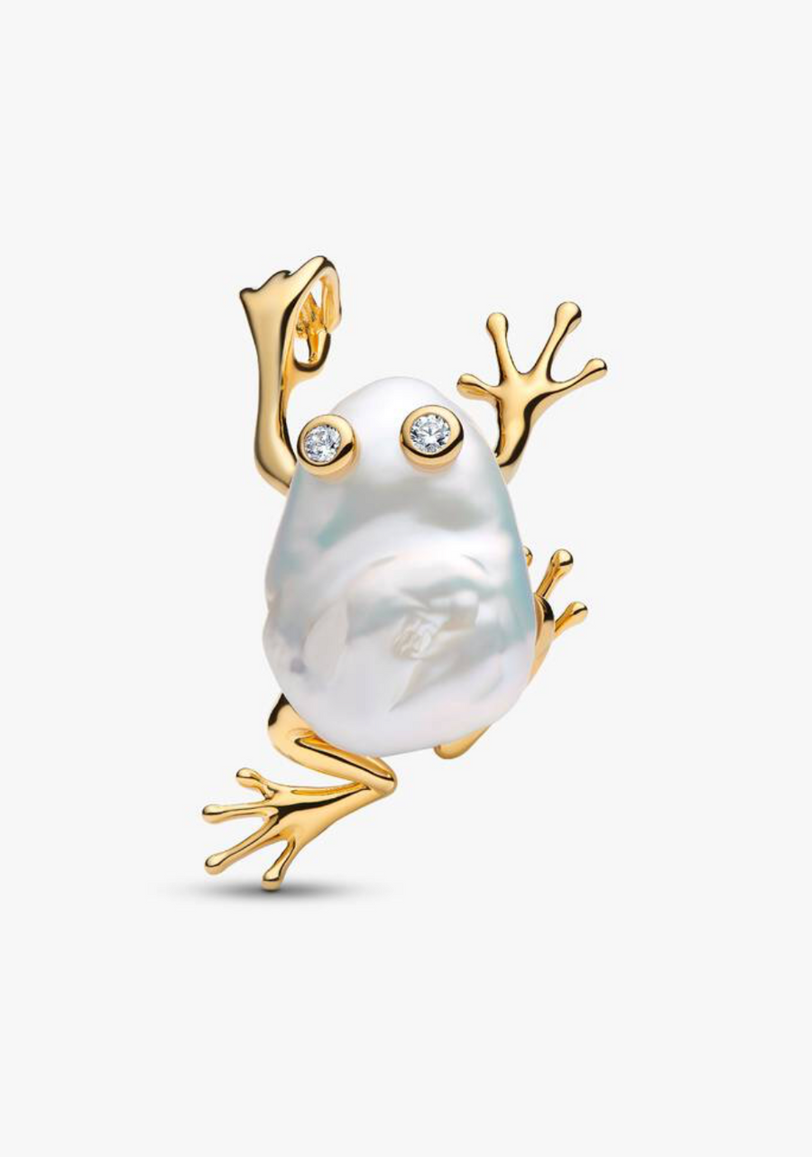Charm colgante de rana con cuerpo de perla — colección Wonders de Bellea
